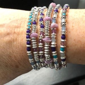 6 beaded bracelets